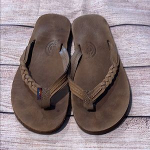 Girls Flirty braided Rainbow flip flops size 13/1